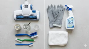 Safe tools for how to clean grout on floor tiles