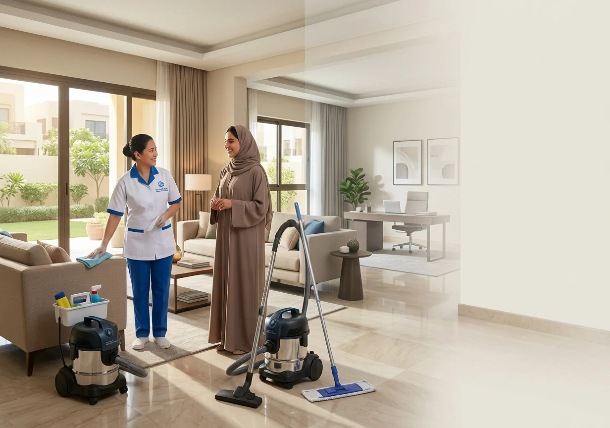 Professional cleaning team supporting Mirdif homes villas apartments and businesses with reliable cleaning services in Dubai